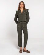 Blouse First Coffee - Carreaux