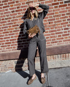 Blouse First Coffee - Carreaux