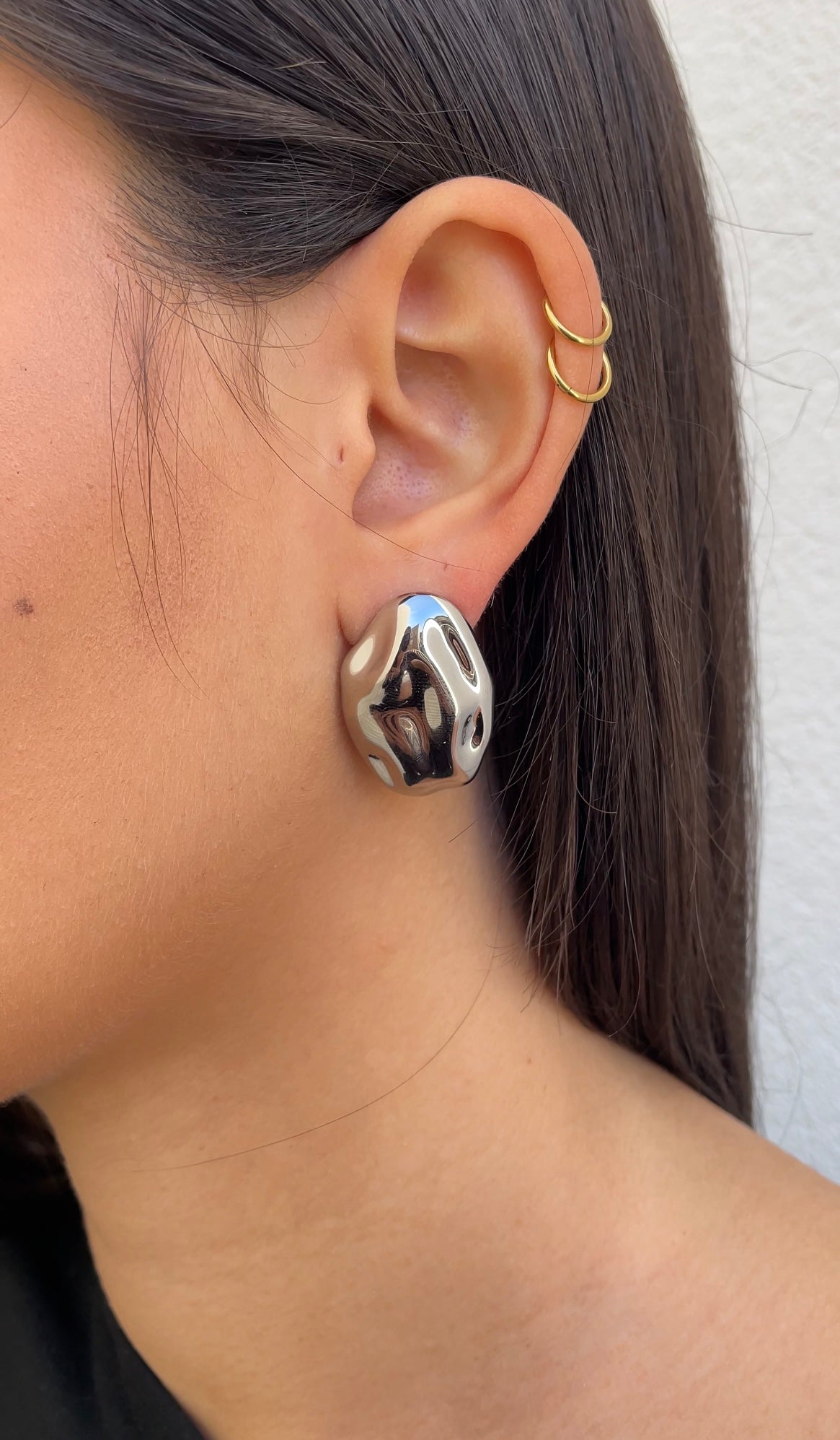 Boucles D'Oreille Textured Stones