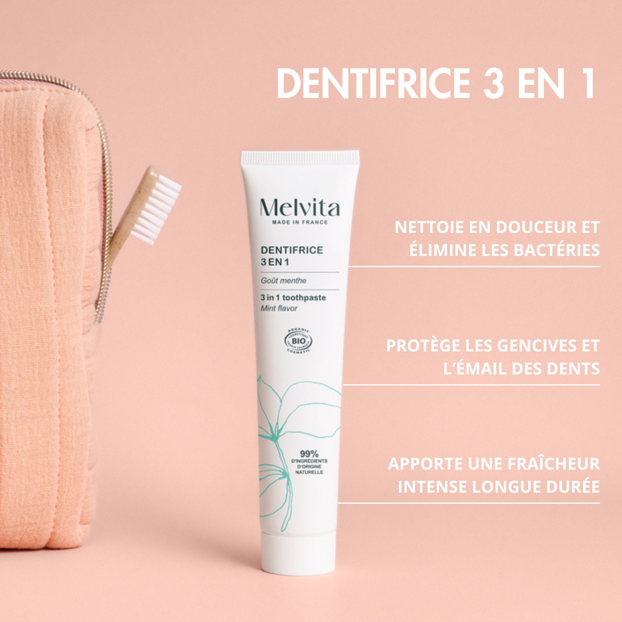 Dentifrice Haleine Pure Menthe - Les Essentiels - 75 Ml