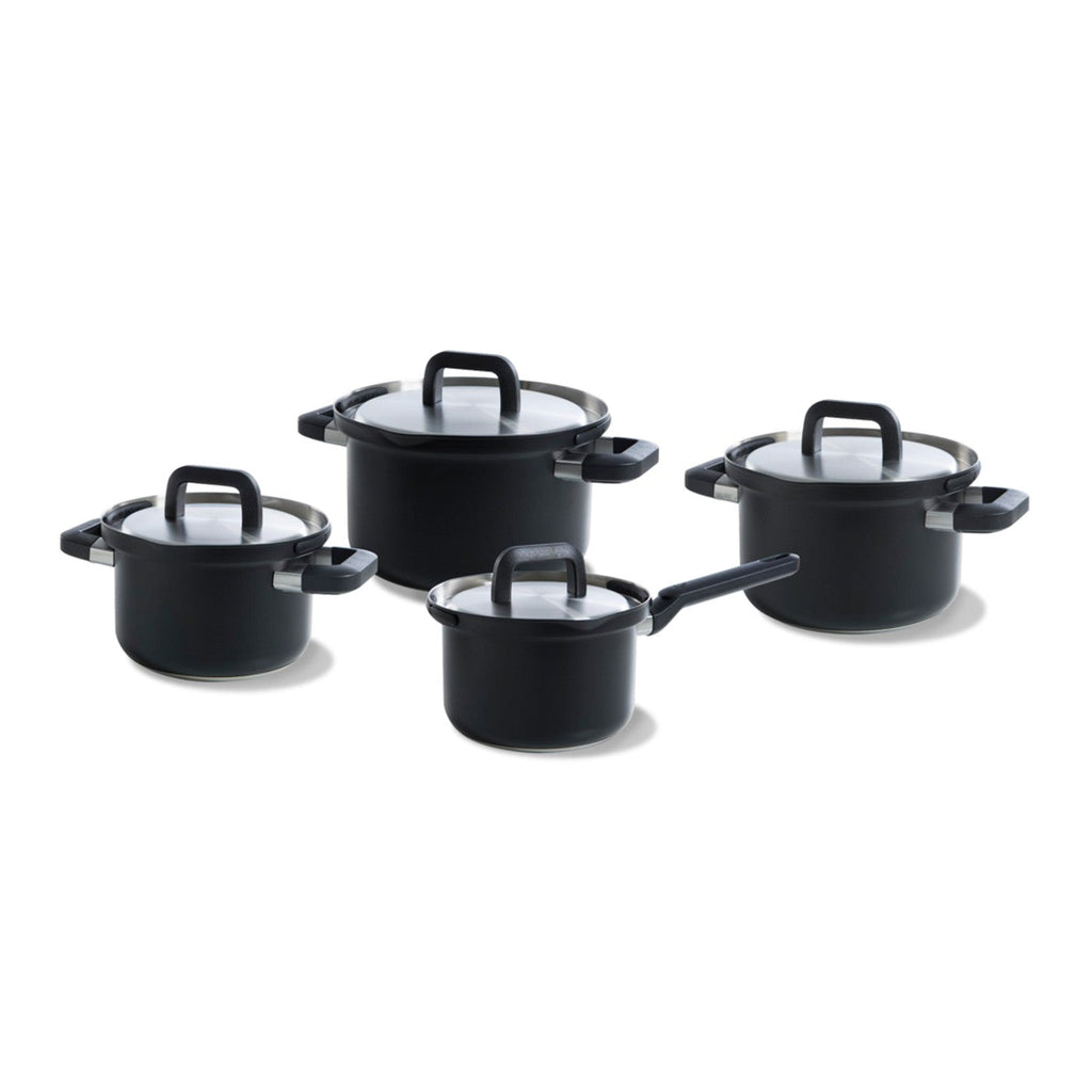 Bk Flow Cool Acier Inoxydable Batterie De Cuisine 4Pcs Noir