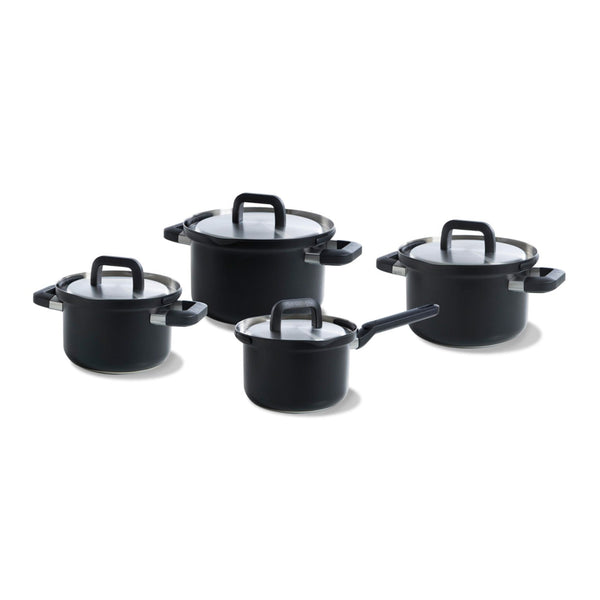 Bk Flow Cool Acier Inoxydable Batterie De Cuisine 4Pcs Noir