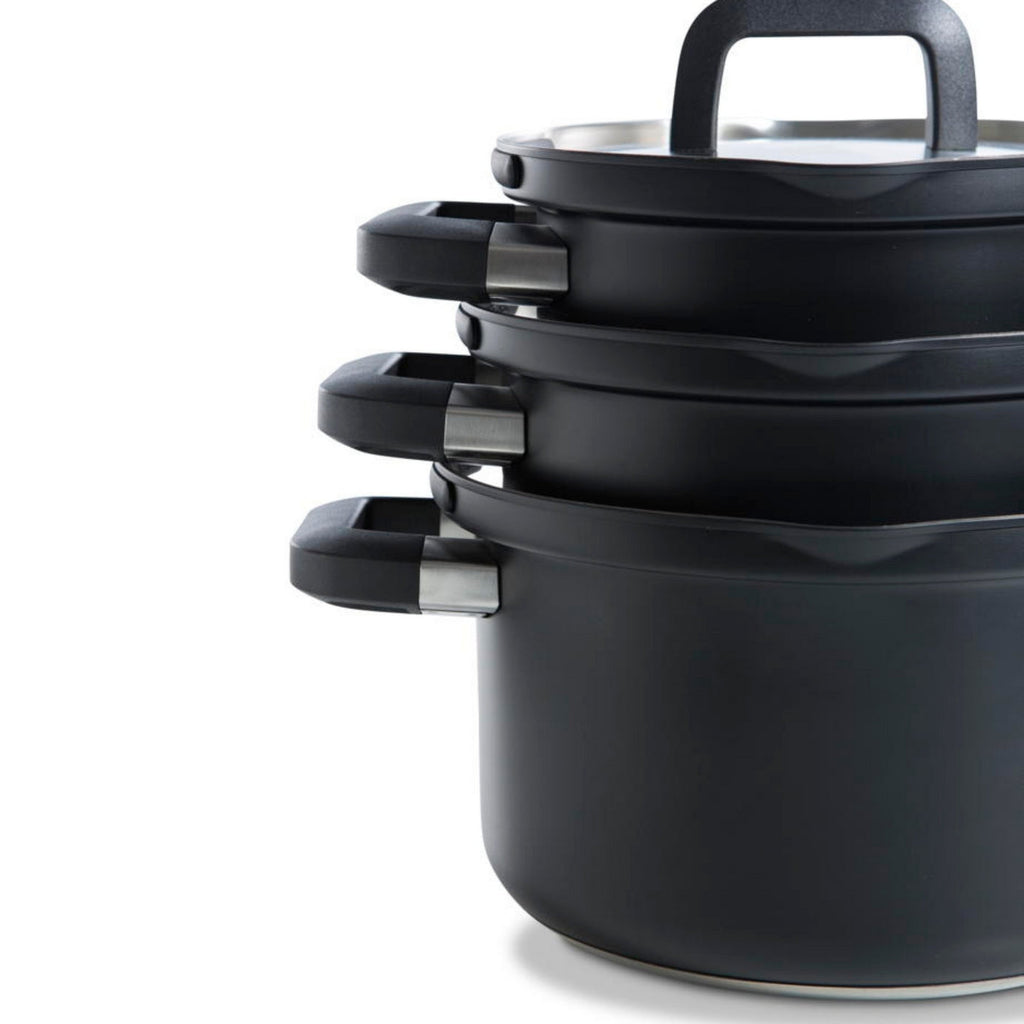 Bk Flow Cool Acier Inoxydable Batterie De Cuisine 4Pcs Noir