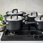 Bk Flow Cool Acier Inoxydable Batterie De Cuisine 4Pcs Noir