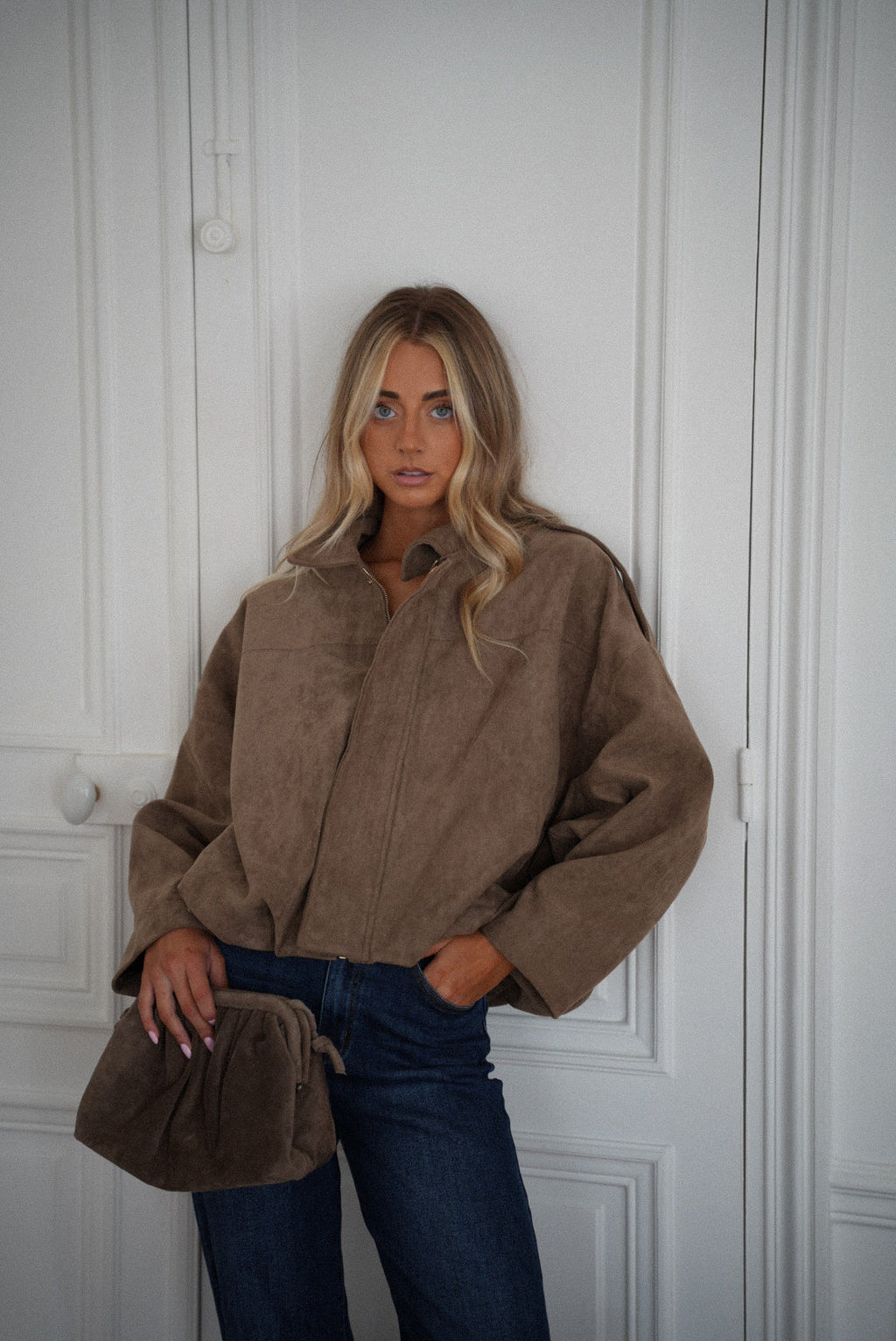 Veste Suédée Delfine - Taupe