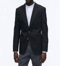 Fursac - Blazer En Toile De Laine Noire