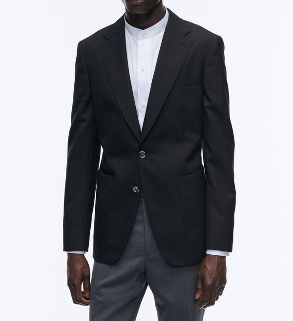 Fursac - Blazer En Toile De Laine Noire