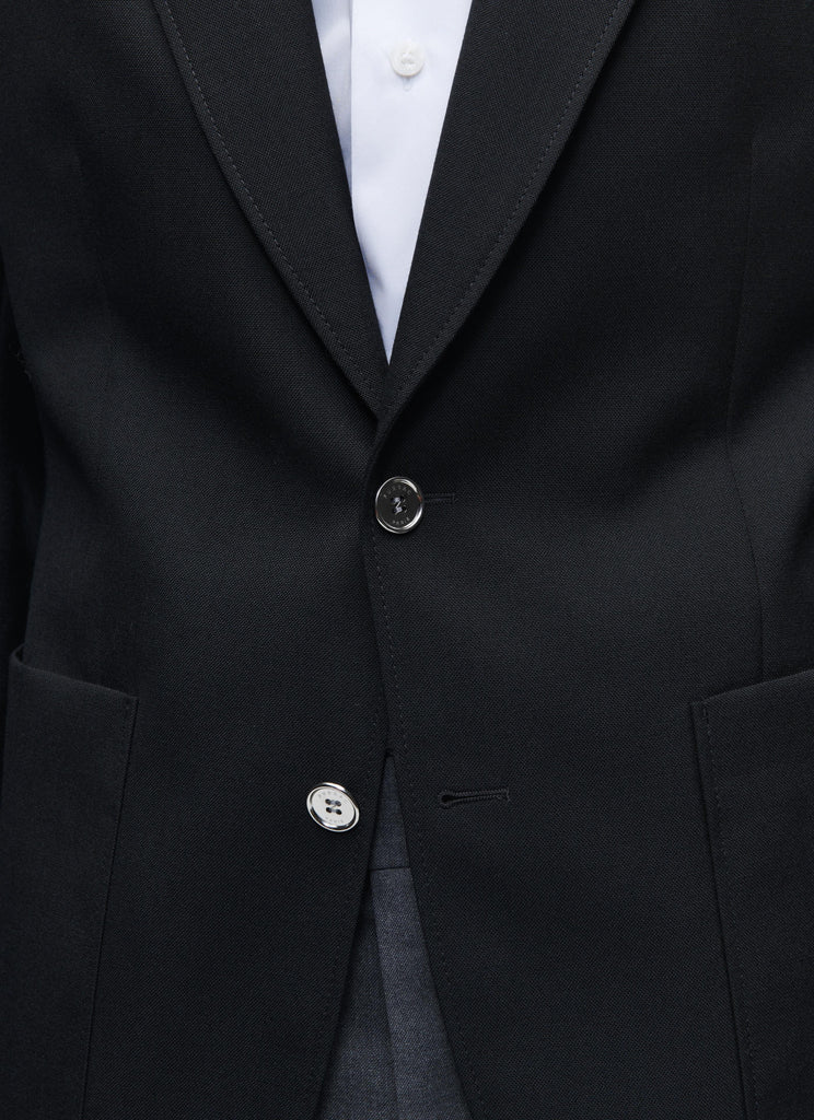 Fursac - Blazer En Toile De Laine Noire