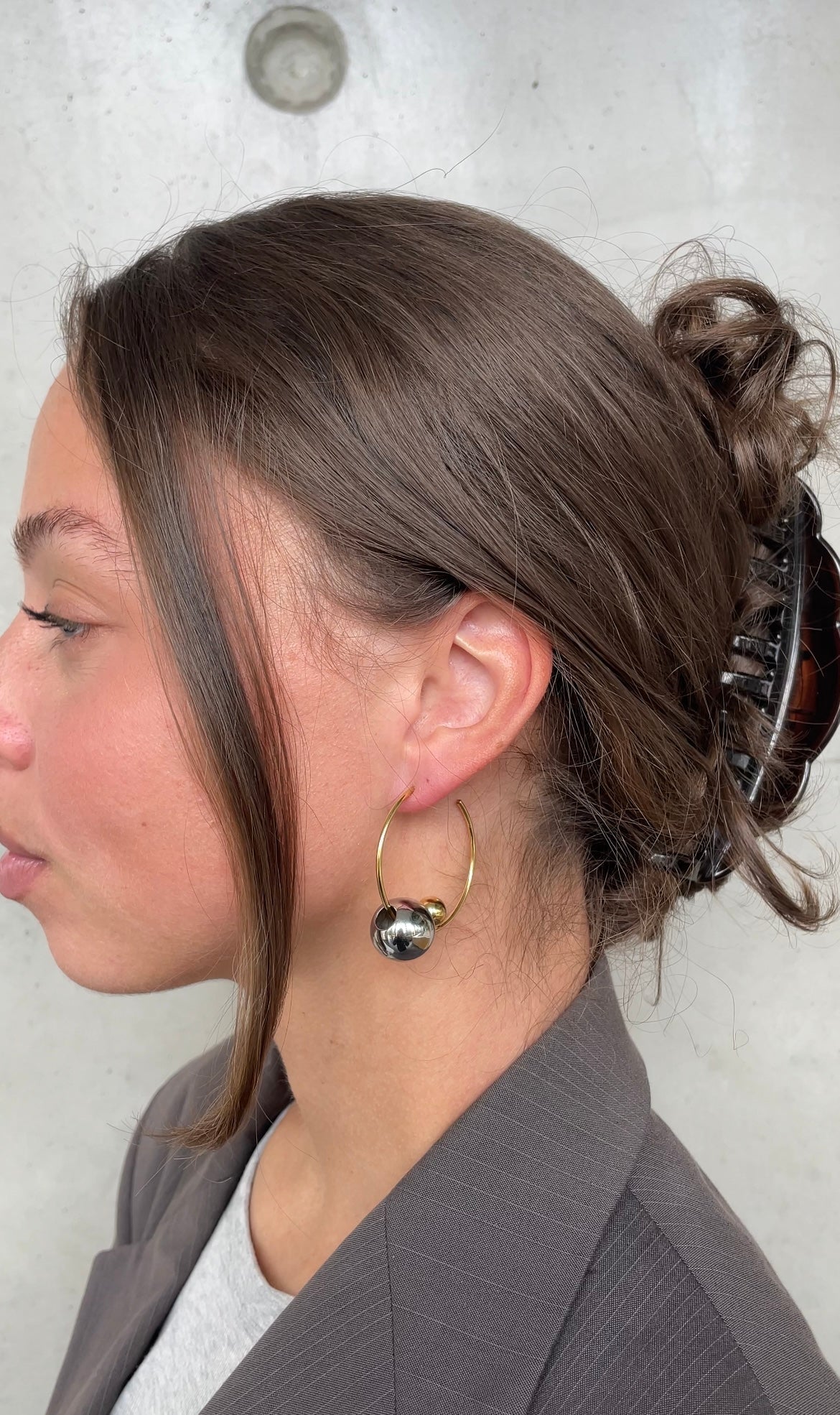 Boucles D'Oreilles Asymmetric Pearl