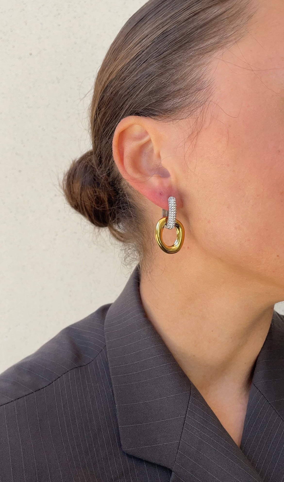 Boucles D'Oreilles Gems Oval X Hoops