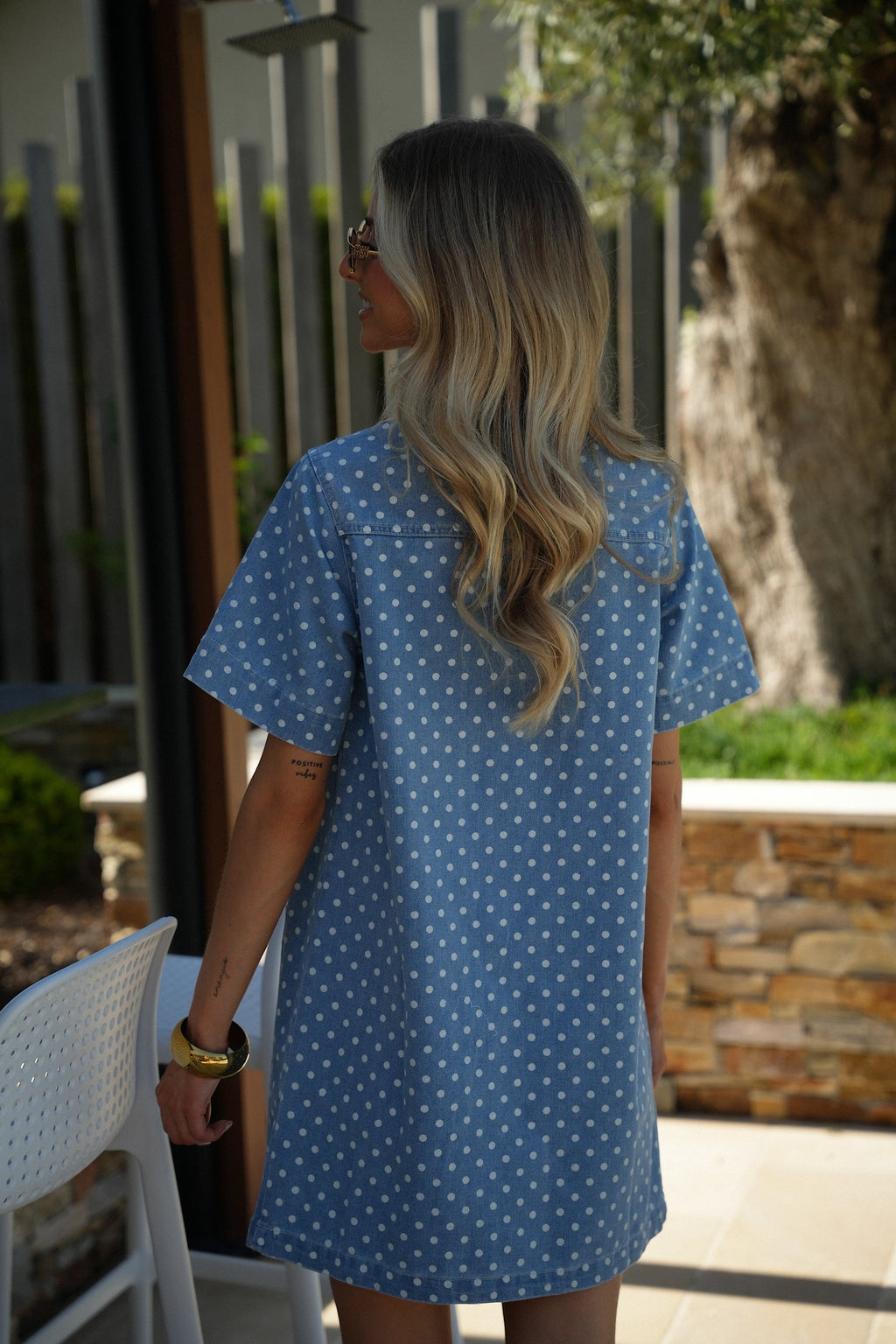 Robe À Pois Flavia - Bleue