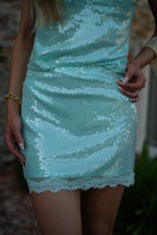 Jupe À Sequins Saya - Bleue