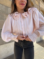 Blouse Brune Doux Rose