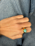 Bague Big Amazonita