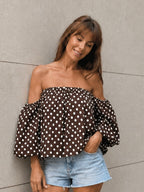 Top Carmen - Choco/Blanc
