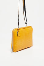Sac À Bandoulière Angie Croco - Jaune Moutarde