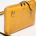 Sac À Bandoulière Angie Croco - Jaune Moutarde