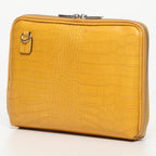 Sac À Bandoulière Angie Croco - Jaune Moutarde