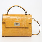 Sac À Bandoulière Sandy Croco - Jaune Moutarde