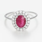 Bague "Aqaba" D0,27/36 R1,06/1 - Or Blanc 375/1000