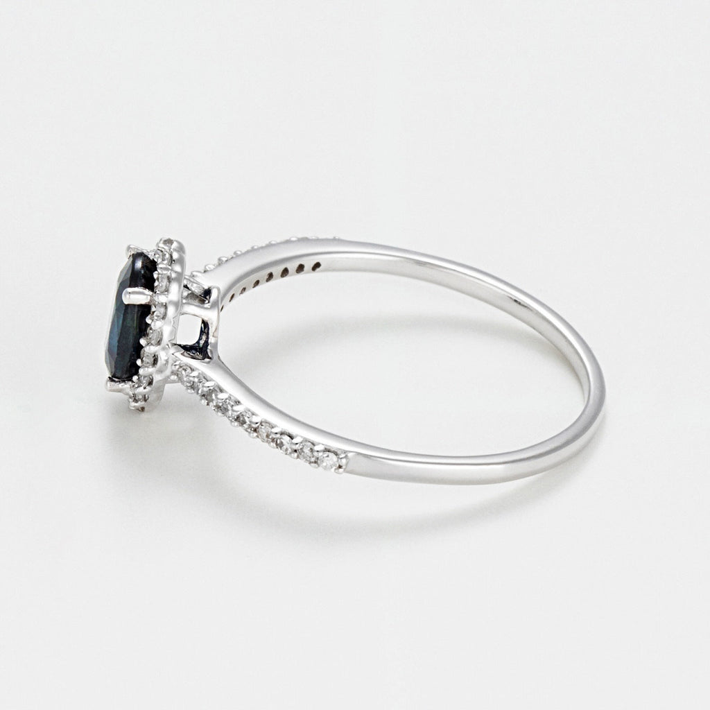 Bague "Courtoisie" D0,14/36 Saphir 0,6 - Or Blanc 375/1000