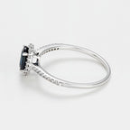 Bague "Courtoisie" D0,14/36 Saphir 0,6 - Or Blanc 375/1000