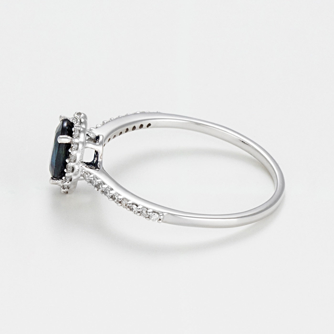Bague "Courtoisie" D0,14/36 Saphir 0,6 - Or Blanc 375/1000