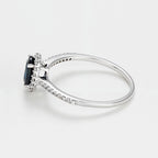 Bague "Courtoisie" Diamant 0,14/36 Saphir 0,6 - Or Blanc