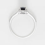 Bague "Courtoisie" Diamant 0,14/36 Saphir 0,6 - Or Blanc