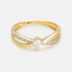 Bague "Joli Solitaire" - Diamants 0,07/18 + 0,20/1 - Or Jaune