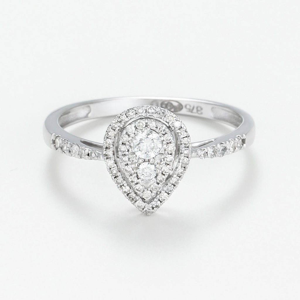 Bague Diamants "Assa" D 0,30/58 - Or Blanc 375/1000
