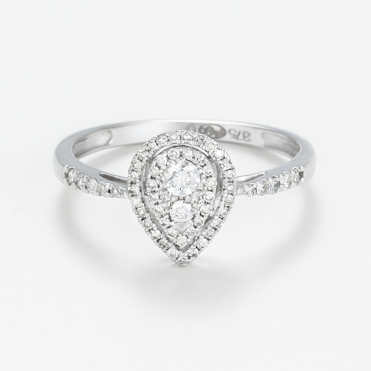 Bague Diamants "Assa" D 0,30/58 - Or Blanc 375/1000