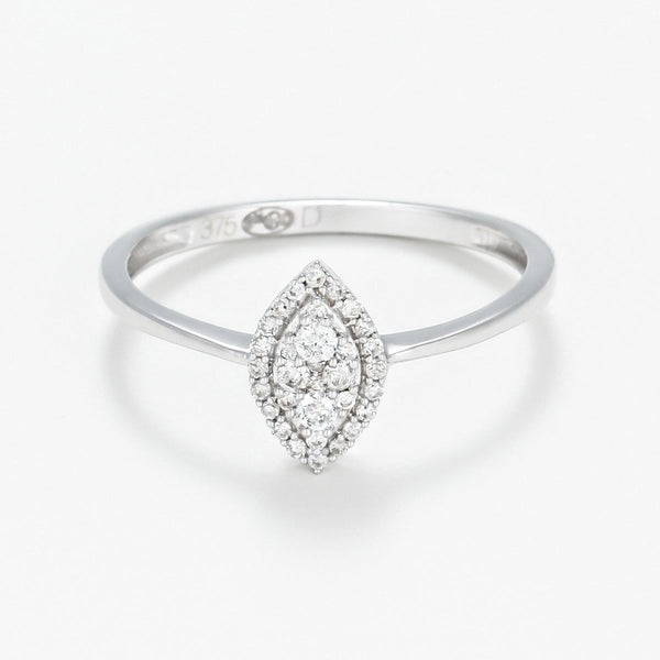 Bague Diamants "Itzer" D 0,15/32 - Or Blanc 375/1000