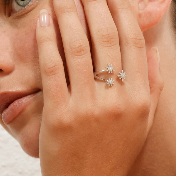 Bague "Bouquet Glacé" D0,20/55 - Or Blanc