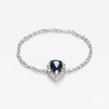 Bague Chaine "Blue Tear" Diamant 0,05/15 Saphir 0,25 - Or Blanc
