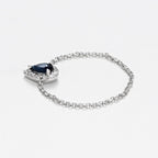 Bague Chaine "Blue Tear" D0,05/15 Saphir 0,25 - Or Blanc 375/1000