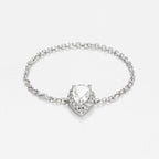 Bague Chaine "Invisible Tear" Topaze 0,25Ct/1 Diamant 0,05/15  - Or Blanc