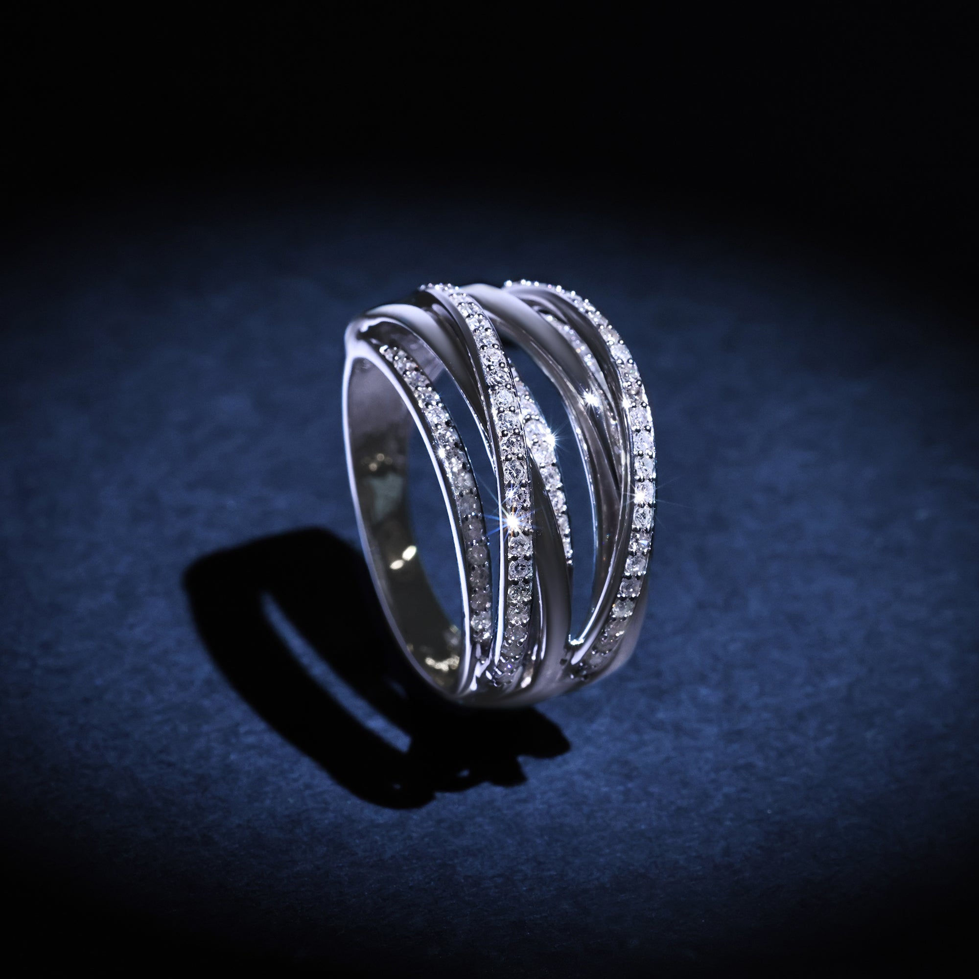 Bague "Entrelacs Voltaire" D0,5/85 - Or Blanc 375/1000