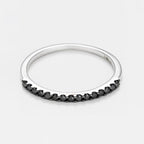 Bague "Alliance Sobriété" Dnoirs 0,14Ct/15 - Or Blanc 375/1000