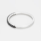 Bague "Alliance Sobriété" Dnoirs 0,14Ct/15 - Or Blanc 375/1000