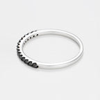 Bague "Alliance Sobriété" Diamants Noirs 0,14Ct/15 - Or Blanc