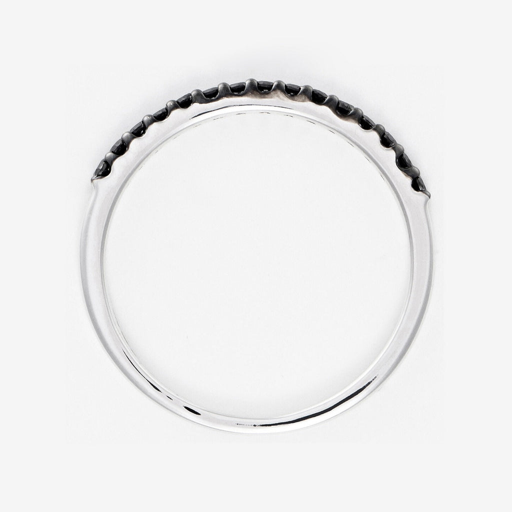 Bague "Alliance Sobriété" Dnoirs 0,14Ct/15 - Or Blanc 375/1000
