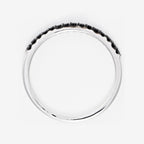 Bague "Alliance Sobriété" Dnoirs 0,14Ct/15 - Or Blanc 375/1000