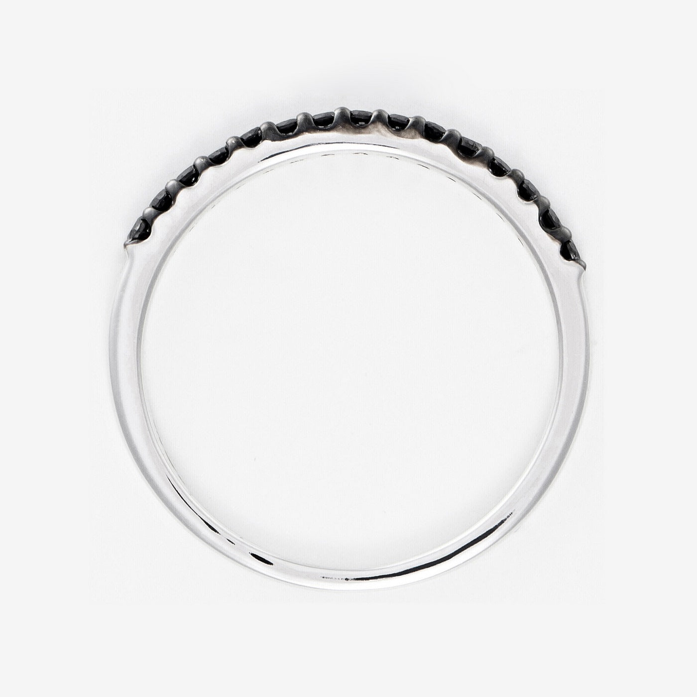Bague "Alliance Sobriété" Dnoirs 0,14Ct/15 - Or Blanc 375/1000
