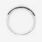 Bague "Alliance Sobriété" Diamants Noirs 0,14Ct/15 - Or Blanc