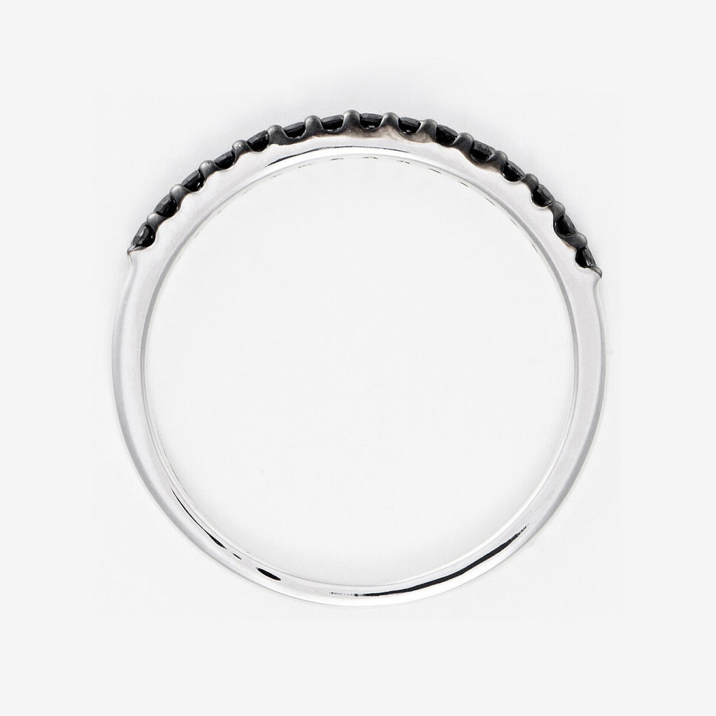 Bague "Alliance Sobriété" Diamants Noirs 0,14Ct/15 - Or Blanc