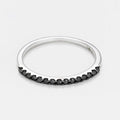 Bague "Alliance Sobriété" Diamants Noirs 0,14Ct/15 - Or Blanc