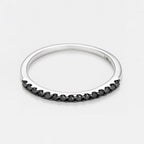 Bague "Alliance Sobriété" Diamants Noirs 0,14Ct/15 - Or Blanc