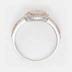 Bague "Carré Antique" Diamants 0,27Cts/89 - Or Bicolore