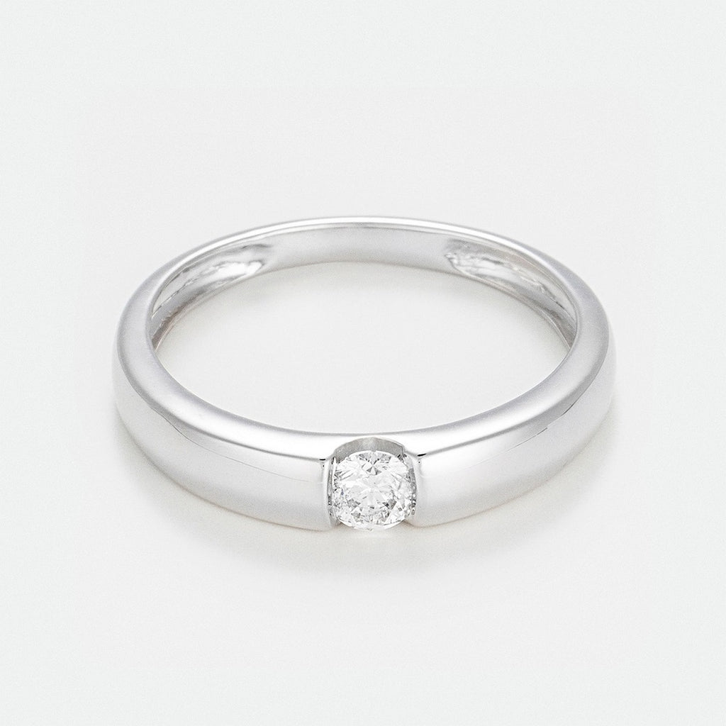 Bague "Solitaire Calabria" Diamants: 0,19/1 - Or Blanc